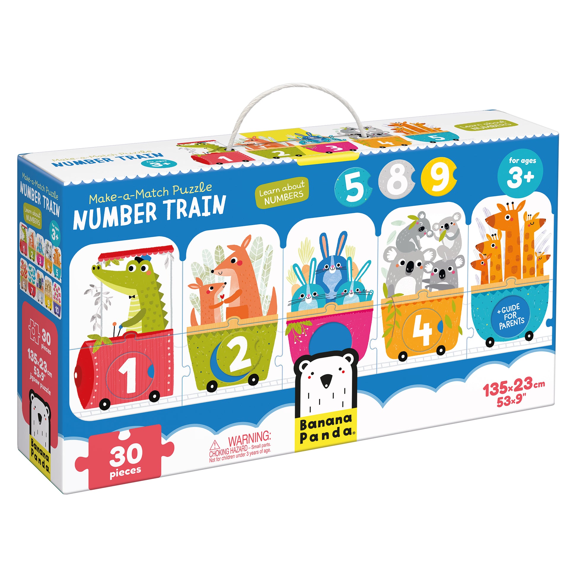 Dėlionė Make-a-Match Puzzle Number Train - Banana Panda